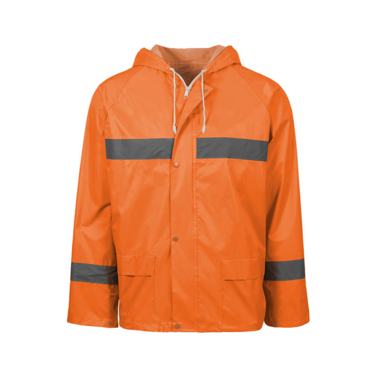 RainSuit Rubberised Hi-Viz Reflective Orange Front